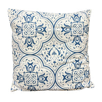 17 x 17 Inch Decorative Square Cotton Accent Throw Pillows, Classic Damask Print, Set of 2, Blue and White - UPT-272777