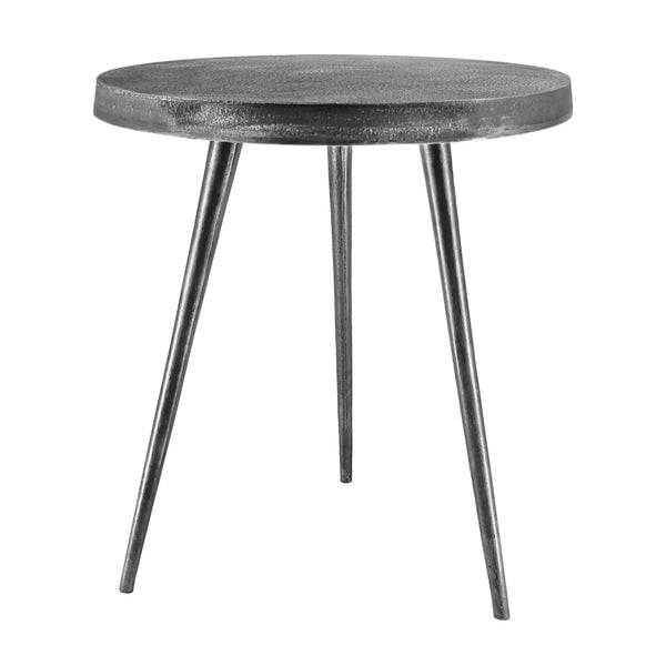 23 Inch Round Modern Minimalist Metal Side Table with Tripod Base, Charcoal Black - UPT-272903