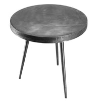23 Inch Round Modern Minimalist Metal Side Table with Tripod Base, Charcoal Black - UPT-272903