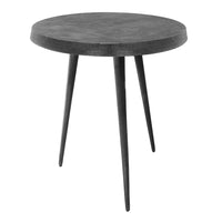 23 Inch Round Modern Minimalist Metal Side Table with Tripod Base, Charcoal Black - UPT-272903