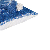 18 X 18 Shaggy Cotton Accent Throw Pillows, Southwest Aztec Pattern, Set of 2, Blue, White - UPT-273452