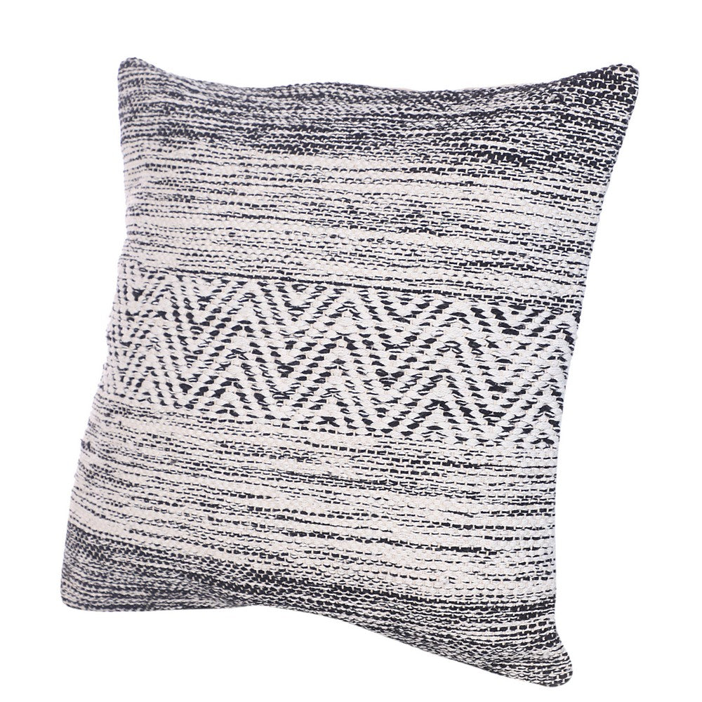 Cabe 18 X 18 Cotton Accent Throw Pillows, Wavy Lined Pattern, Set of 2, Black, White - UPT-273456