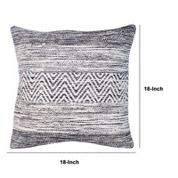 Cabe 18 X 18 Cotton Accent Throw Pillows, Wavy Lined Pattern, Set of 2, Black, White - UPT-273456