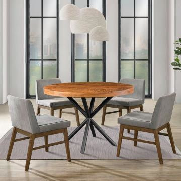 The Urban Port 48 Inch Handcrafted Dining Table, Solid Mango Wood