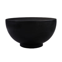 30 Inch Modern Art Coffee Table, Round Drum Shape, Solid Mango Wood, Matte Black - UPT-276366