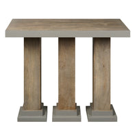 35 Inch Handcrafted Console Table, Solid Mango Wood with Pillar Style Legs in Rustic Brown Finish - UPT-276368