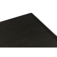 38 Inch Handcrafted Mango Wood Square Coffee Table, Artisanal Carved Mesh Base, Black - UPT-276562