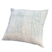 18 x 18 Handcrafted Square Cotton Accent Throw Pillows, Aztec Minimalistic Print, Set of 2, Blue, White - UPT-280400