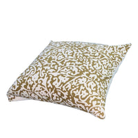 18 x 18 Cotton Square Accent Throw Pillows, Elegant Filigree Pattern, Set of 2, White, Gold - UPT-280401