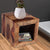 Cube Shape Rosewood Side Table With Cutout Bottom, Brown - UPT‐30350