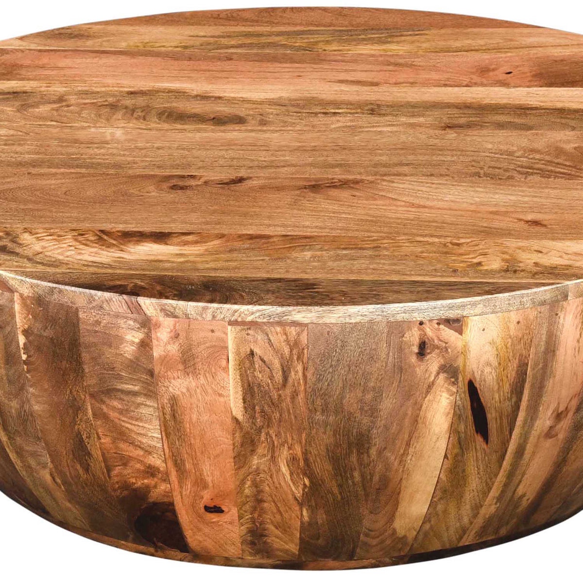 Mango Wood Coffee Table In Round Shape
