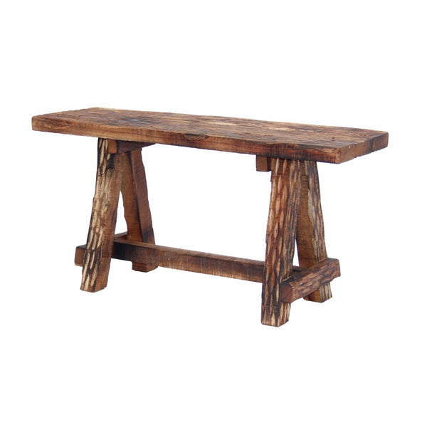 Wooden Garden Patio Bench With Retro Etching, Cappuccino Brown - UPT‐69623