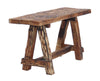 Wooden Garden Patio Bench With Retro Etching, Cappuccino Brown - UPT‐69623