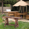 Wooden Garden Patio Bench With Retro Etching, Cappuccino Brown - UPT‐69623