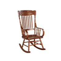 11 Inch Seat Height Wood Kids Rocking Chair, Spindle Accents, Tobacco Brown - BM162982