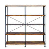 63 Inch Industrial 4 Tier Shelf Bookshelf, Particleboard, Metal Frame, Brown, Black - BM159420