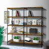 63 Inch Industrial 4 Tier Shelf Bookshelf, Particleboard, Metal Frame, Brown, Black - BM159420