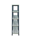 63 Inch Industrial 4 Tier Bookshelf, Particleboard, Metal Frame, Gray, Black - BM159421