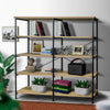 63 Inch Industrial 4 Tier Bookshelf, Particleboard, Metal Frame, Gray, Black - BM159421