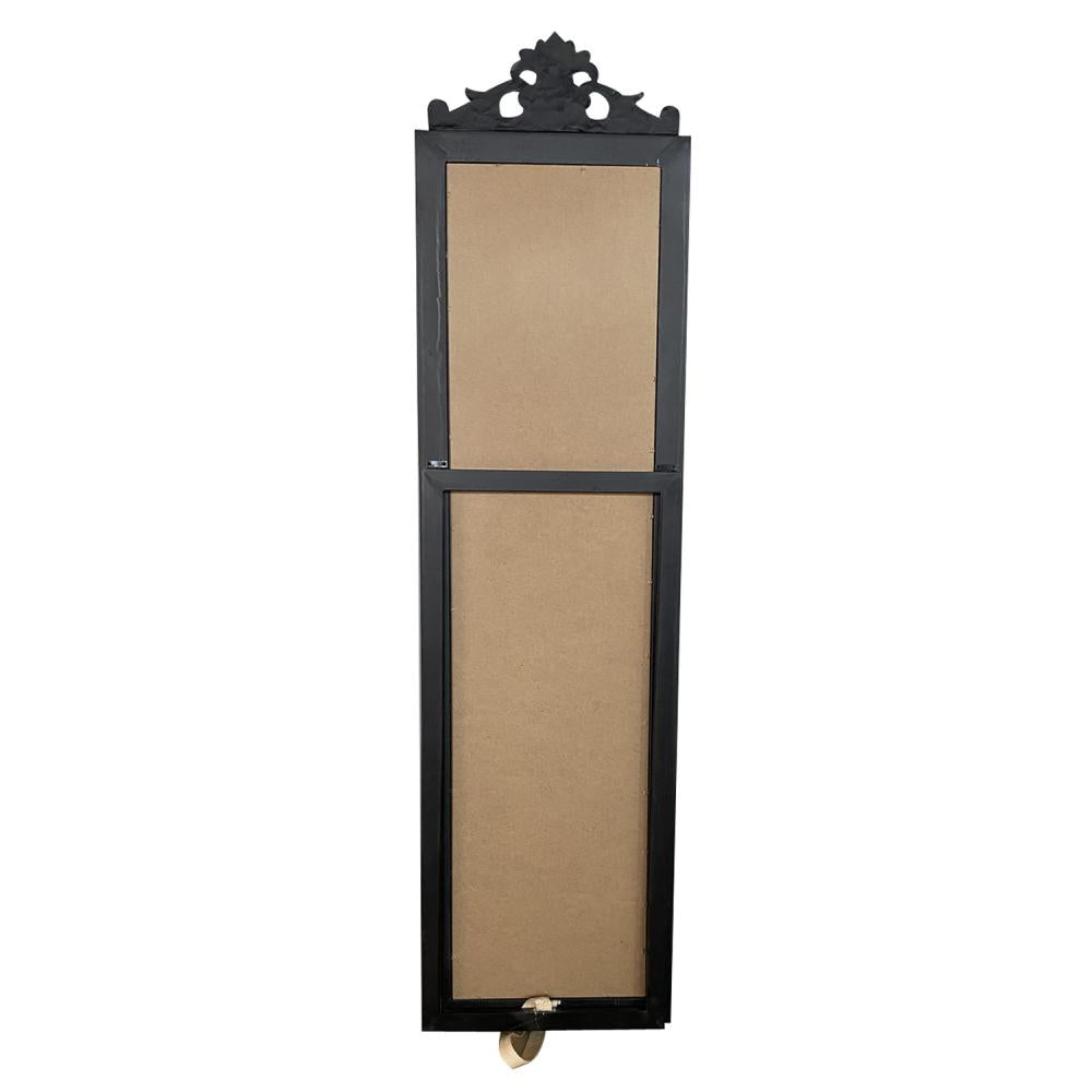 64 Inch Tall Adjustable Floor Mirror with Oval Carved Wood Frame and Metal  Stand, Brown - UPT-250428