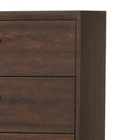 Wooden Chest with Five Drawers and Block Legs Support, Dark Brown - BM185323