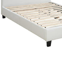 Transitional Style Leatherette Queen Bed with Padded Headboard, White - BM232046
