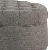 BM194139 - Fabric Upholstered Wooden Ottoman with Tufted Lift Off Lid Storage, Dark Gray