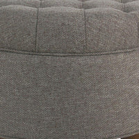 BM194139 - Fabric Upholstered Wooden Ottoman with Tufted Lift Off Lid Storage, Dark Gray