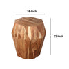 Bon 22 Inch Artisanal End Side Table, Multifaceted Solid Acacia Wood, Octagon Top, Natural Brown - UPT-238449