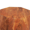 Bon 22 Inch Artisanal End Side Table, Multifaceted Solid Acacia Wood, Octagon Top, Warm Brown - UPT-238450