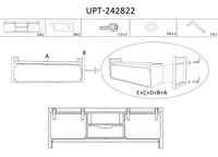 63 Inch Wooden Industrial TV Cabinet with Barn Style Sliding Doors, Brown and Black - UPT-242822