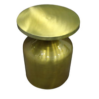 Rumi 24 Inch Metal Frame End Table with Round Top and Bottle Shape Base, Gold - UPT-247181