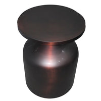 Rumi 24 Inch Metal Frame End Table with Round Top and Bottle Shape Base, Garnet Red- UPT-247182