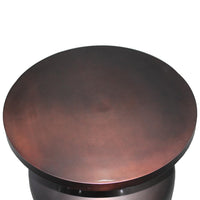 Rumi 24 Inch Metal Frame End Table with Round Top and Bottle Shape Base, Garnet Red- UPT-247182