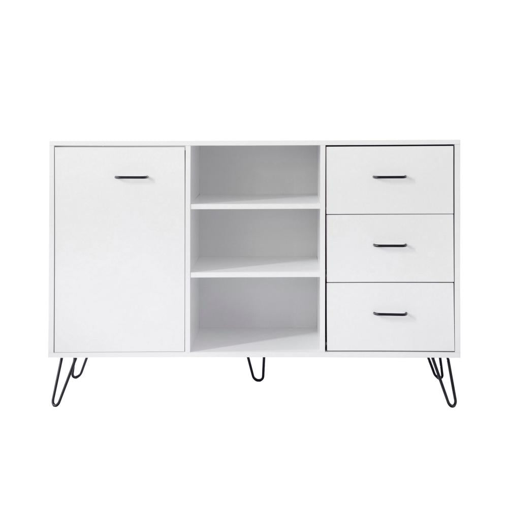 Exie 49 Inch Sideboard Buffet Console Cabinet with 3 Drawers, White UPT-262096