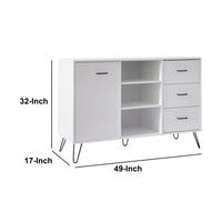 Exie 49 Inch Sideboard Buffet Console Cabinet with 3 Drawers, White UPT-262096
