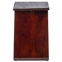 24 Inch Rectangular Mango Wood Side Table, Z Shaped Frame, Dark Brown - UPT-262409