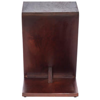 24 Inch Rectangular Mango Wood Side Table, Z Shaped Frame, Dark Brown - UPT-262409