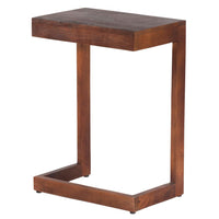 26 Inch Handcrafted Mango Wood Side End Table, Open Design Base, Dark Brown - UPT-262410