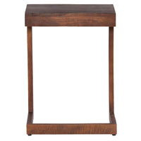 26 Inch Handcrafted Mango Wood Side End Table, Open Design Base, Dark Brown - UPT-262410