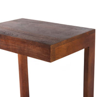 26 Inch Handcrafted Mango Wood Side End Table, Open Design Base, Dark Brown - UPT-262410