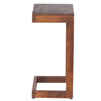 26 Inch Handcrafted Mango Wood Side End Table, Open Design Base, Dark Brown - UPT-262410