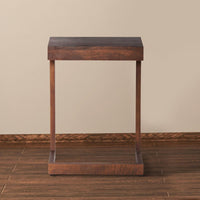 26 Inch Handcrafted Mango Wood Side End Table, Open Design Base, Dark Brown - UPT-262410