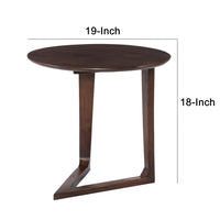 Mango Wood Round Side Table with  and Cantilever Base, Brown - UPT-262411