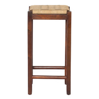 Mango Wood Barstool with Rope Weaved Seat, Brown - UPT-262413