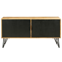 TV Entertainment Unit with 2 Doors and Wooden Frame, Oak Brown and Black - UPT-263268