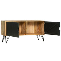 TV Entertainment Unit with 2 Doors and Wooden Frame, Oak Brown and Black - UPT-263268