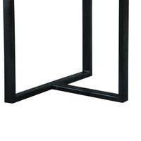 Industrial Minimalistic End Table with Mango Wood Top and Metal Frame, Brown and Black - UPT-263765