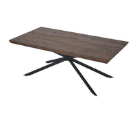 Rectangular Wooden Coffee Table with Boomerang Legs, Natural Brown Sonoma and Black - UPT-266256