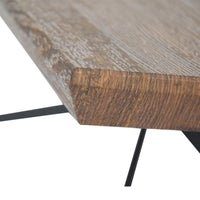 Rectangular Wooden Coffee Table with Boomerang Legs, Natural Brown Sonoma and Black - UPT-266256